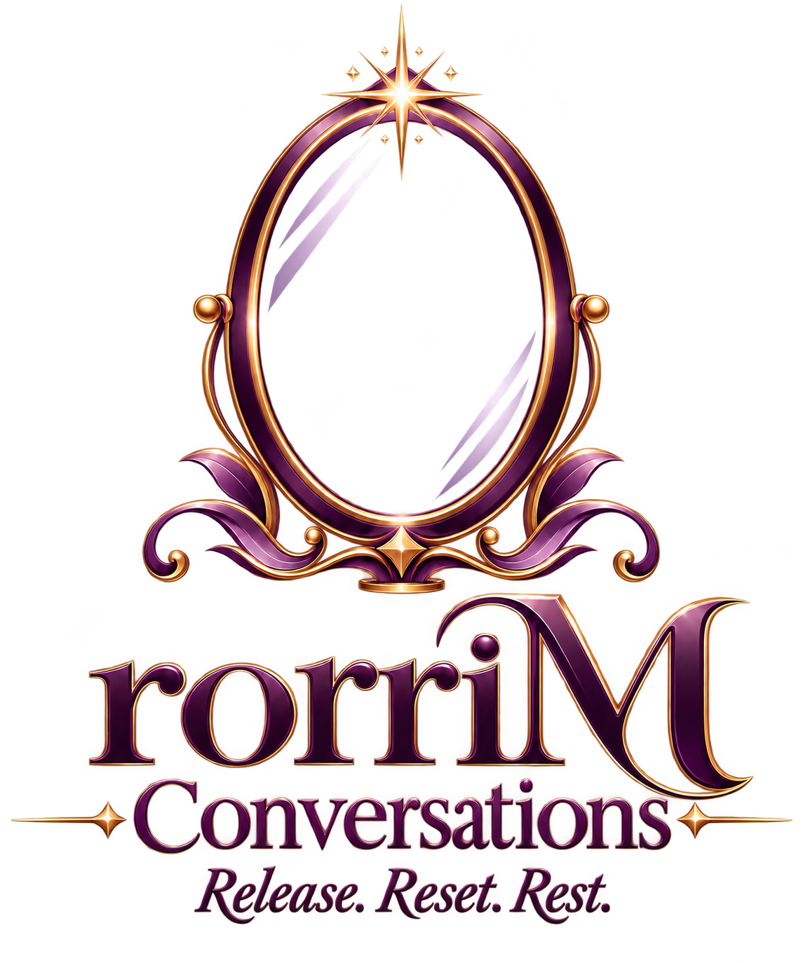 rorriM Conversations logo — Release. Reset. Rest.